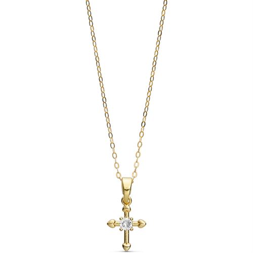 TIM OG SIMONSEN HALSKÆDE, ABIGAIL CROSS NECKLACE, GULDBELAGT
